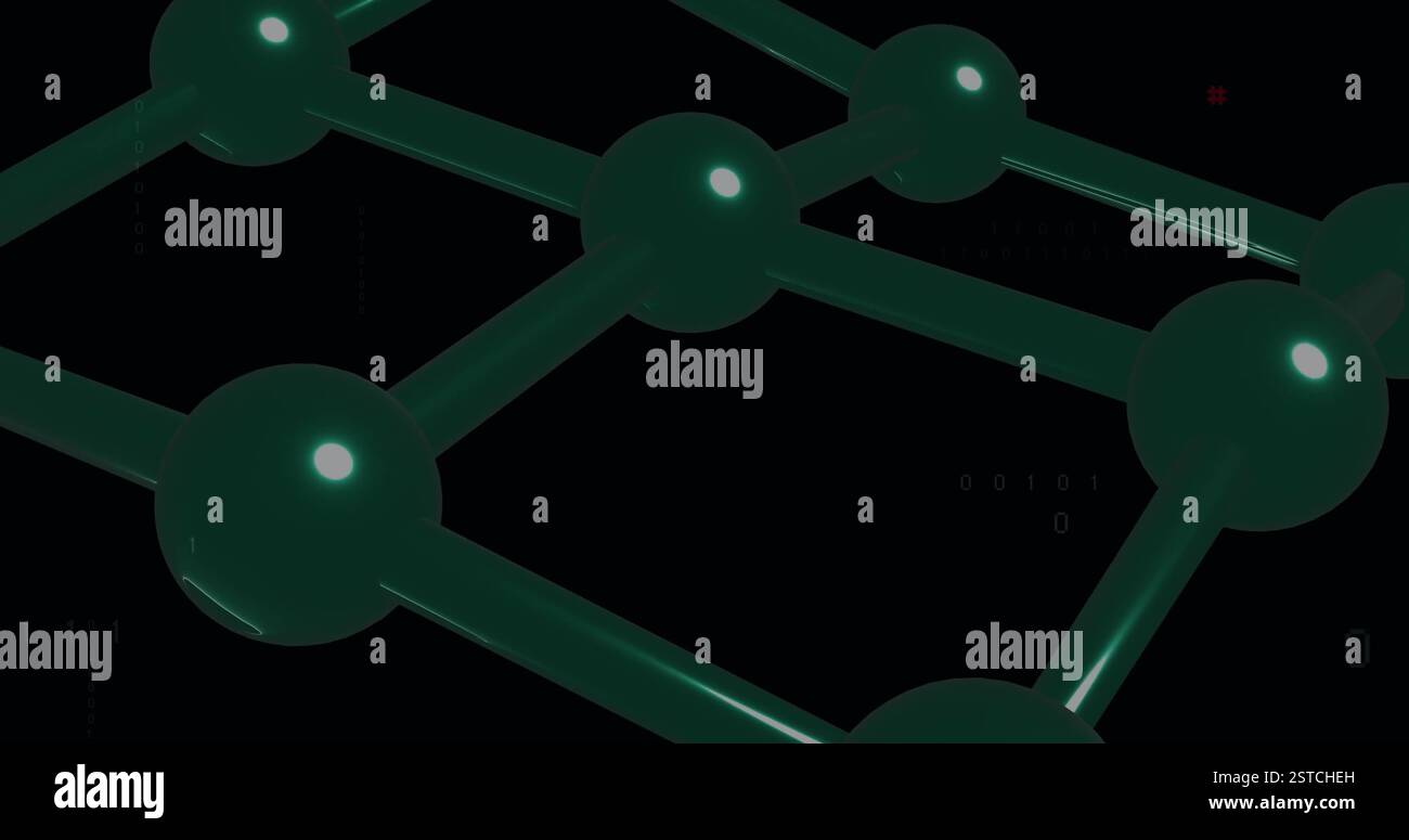 Structure moléculaire et codage binaire, image de traitement de données scientifiques Banque D'Images