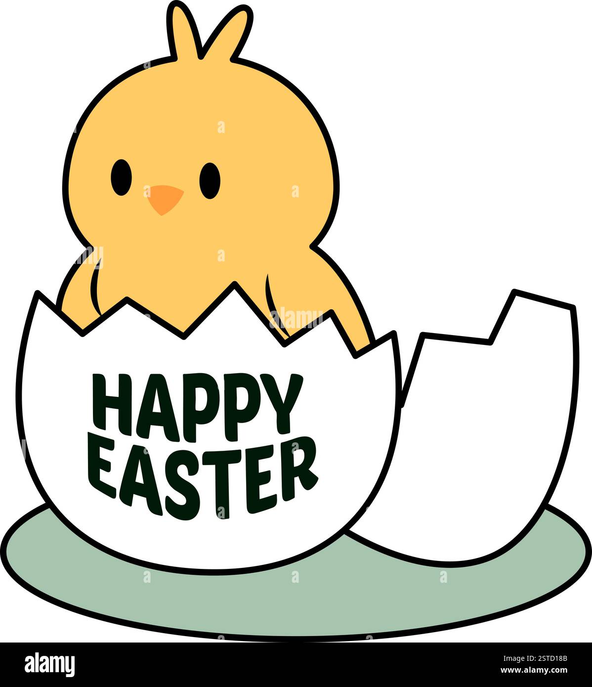 Joyeuses Pâques typographie isolé fond blanc Illustration de Vecteur