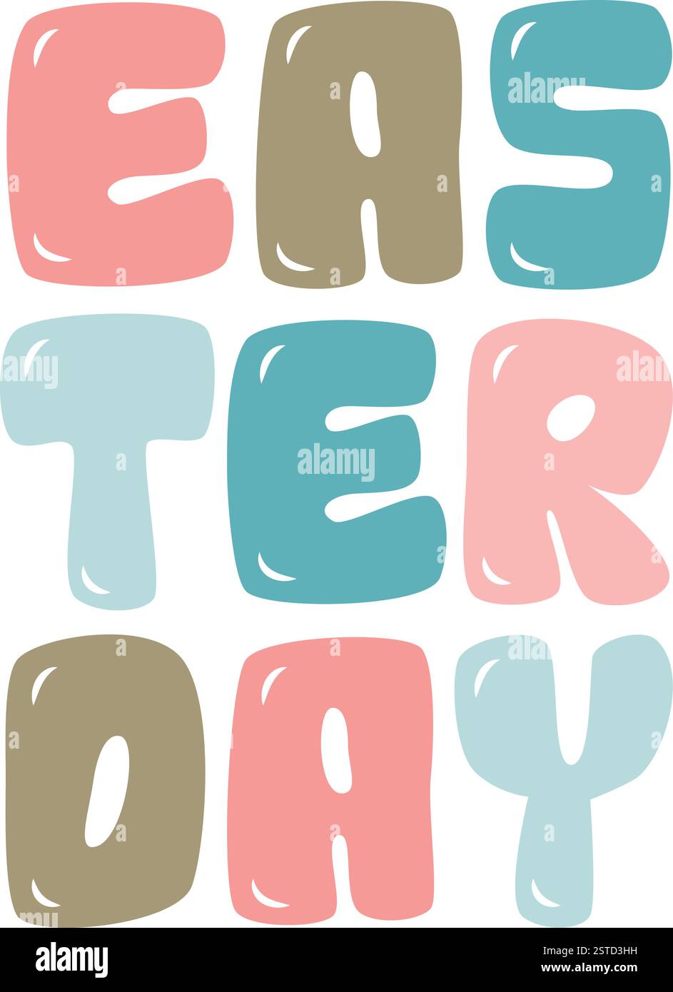 Typographie de Pâques fond blanc isolé Illustration de Vecteur