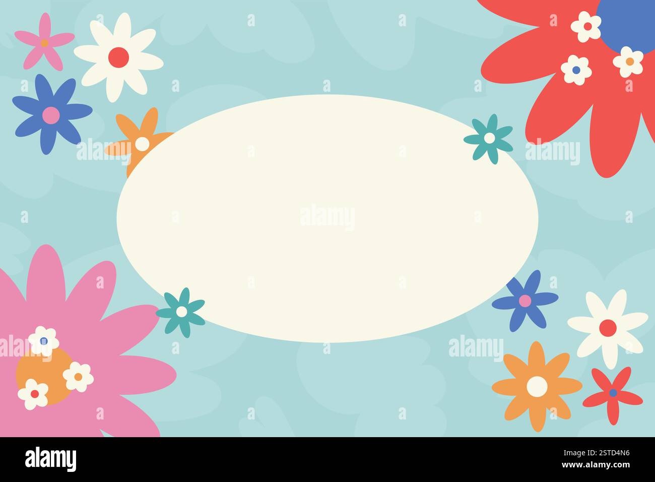 Fond de bordure de cadre horizontal d'affiche de Pâques Illustration de Vecteur