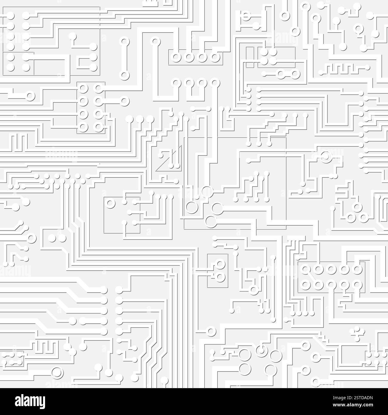 Motif de carte de circuit imprimé gris clair Banque D'Images