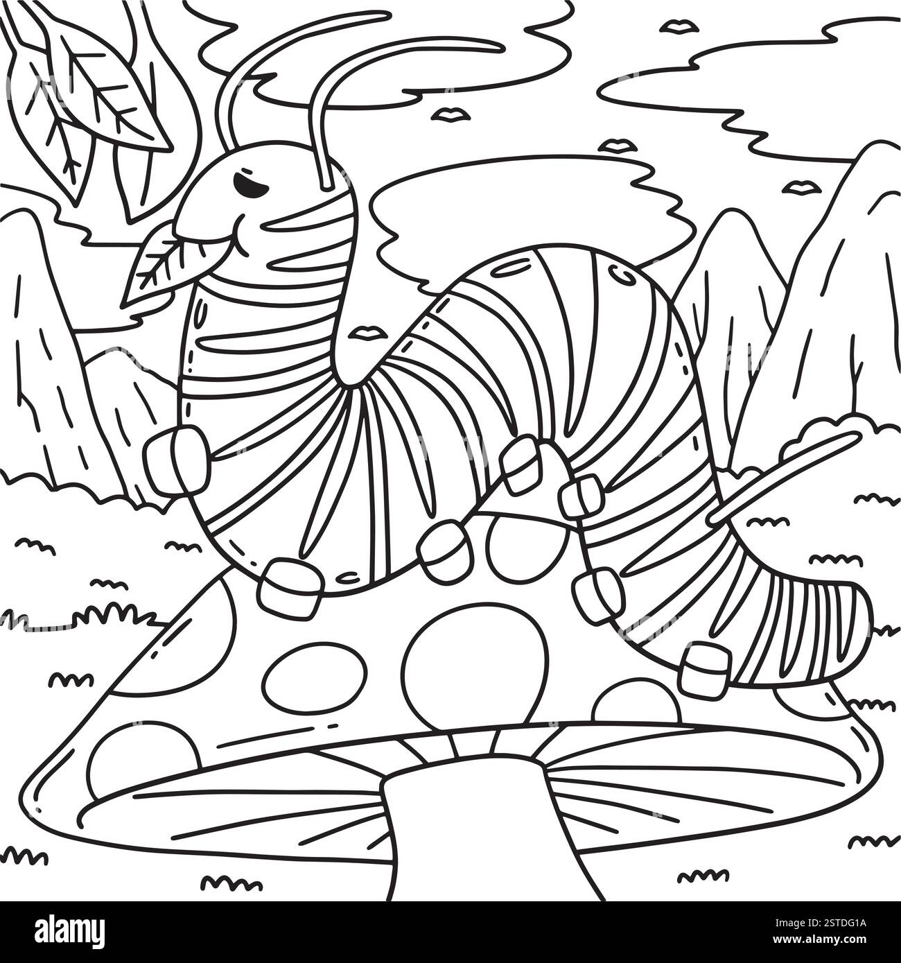 Insecte Caterpillar page de coloration d'animaux pour les enfants Illustration de Vecteur