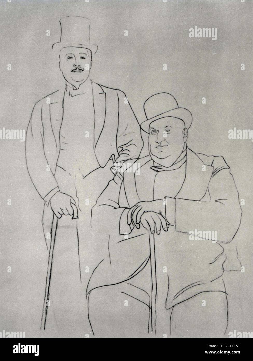 Portrait de Sergei Diaghilev, par l'artiste espagnol Pablo Picasso, dessin 1920 Banque D'Images