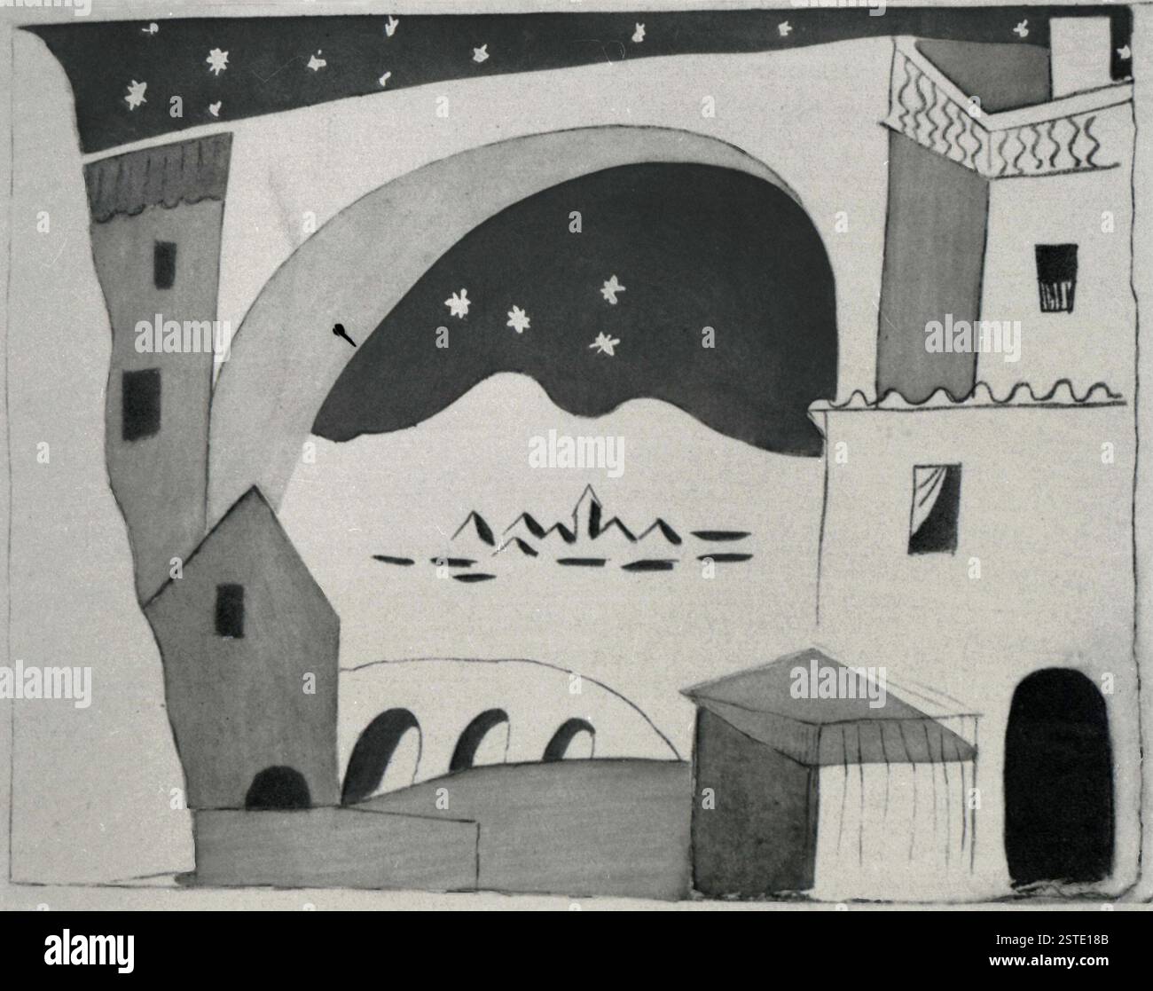 Décoration pour le Tricorne, par l'artiste espagnol Pablo Picasso, dessin , 1919 Banque D'Images