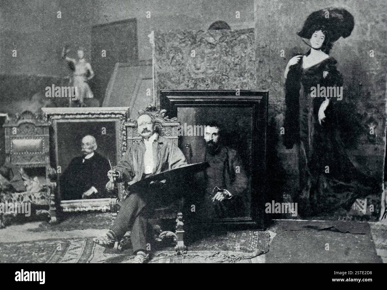 Peintre et sculpteur italien Cesare Tallone, Italie des années 1910 Banque D'Images