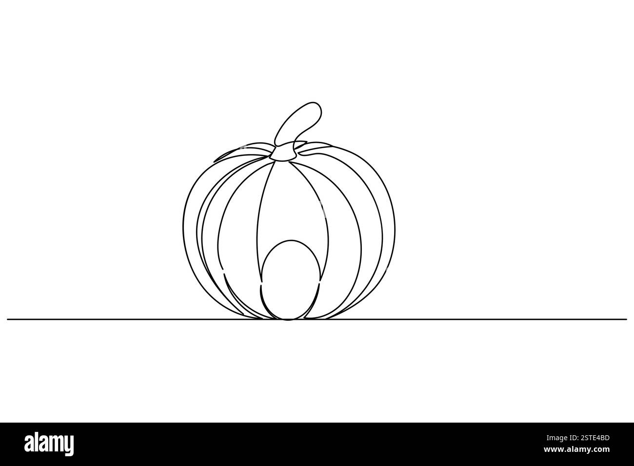 Dessin continu d'une ligne de citrouille et style minimaliste isolent l'illustration vectorielle de contour Illustration de Vecteur