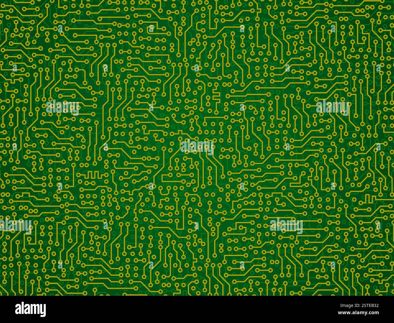 Fond abstrait vert - carte de circuit électronique Banque D'Images