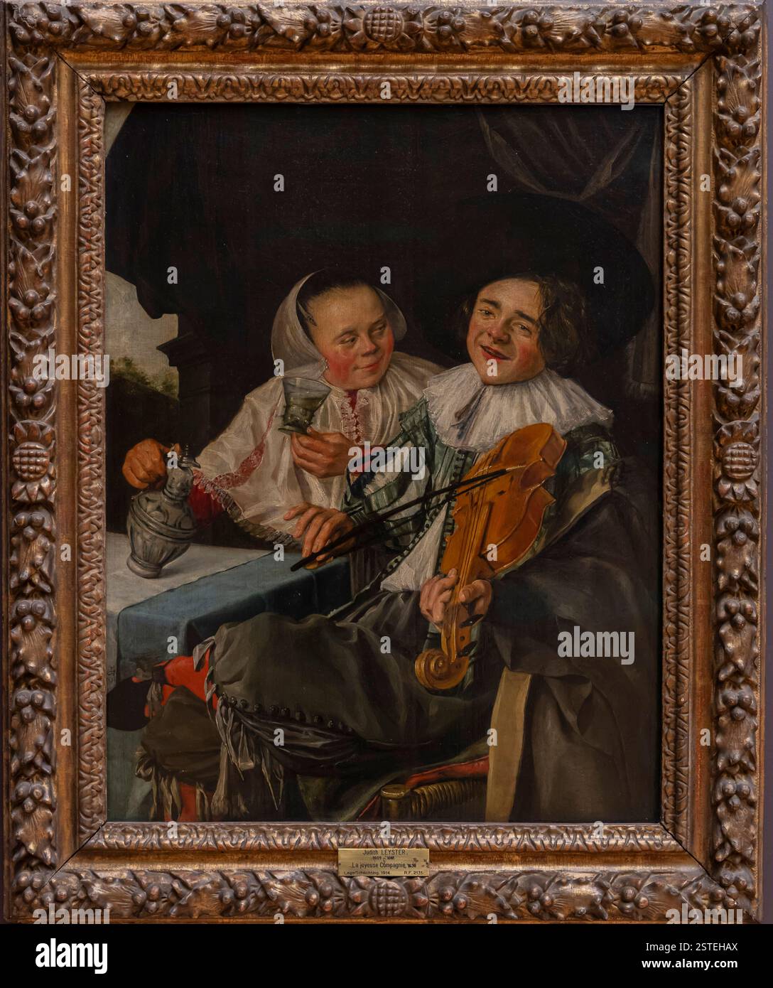 Musée du Louvre. Joyeuse compagnie peinte par Judith Leyster Banque D'Images