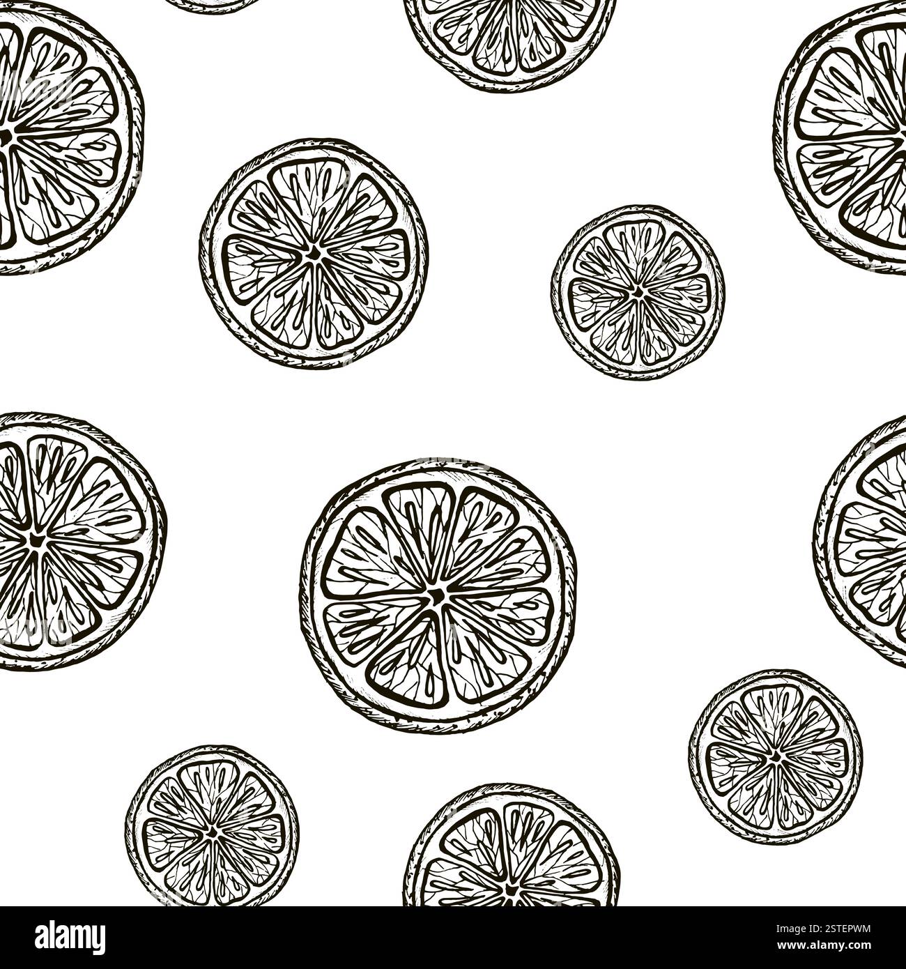 Tranché de mandarine sans couture motif. Illustration vectorielle de mandarine. Style graphique. Isolé de l'arrière-plan. Emballage des fruits secs, Noël Illustration de Vecteur