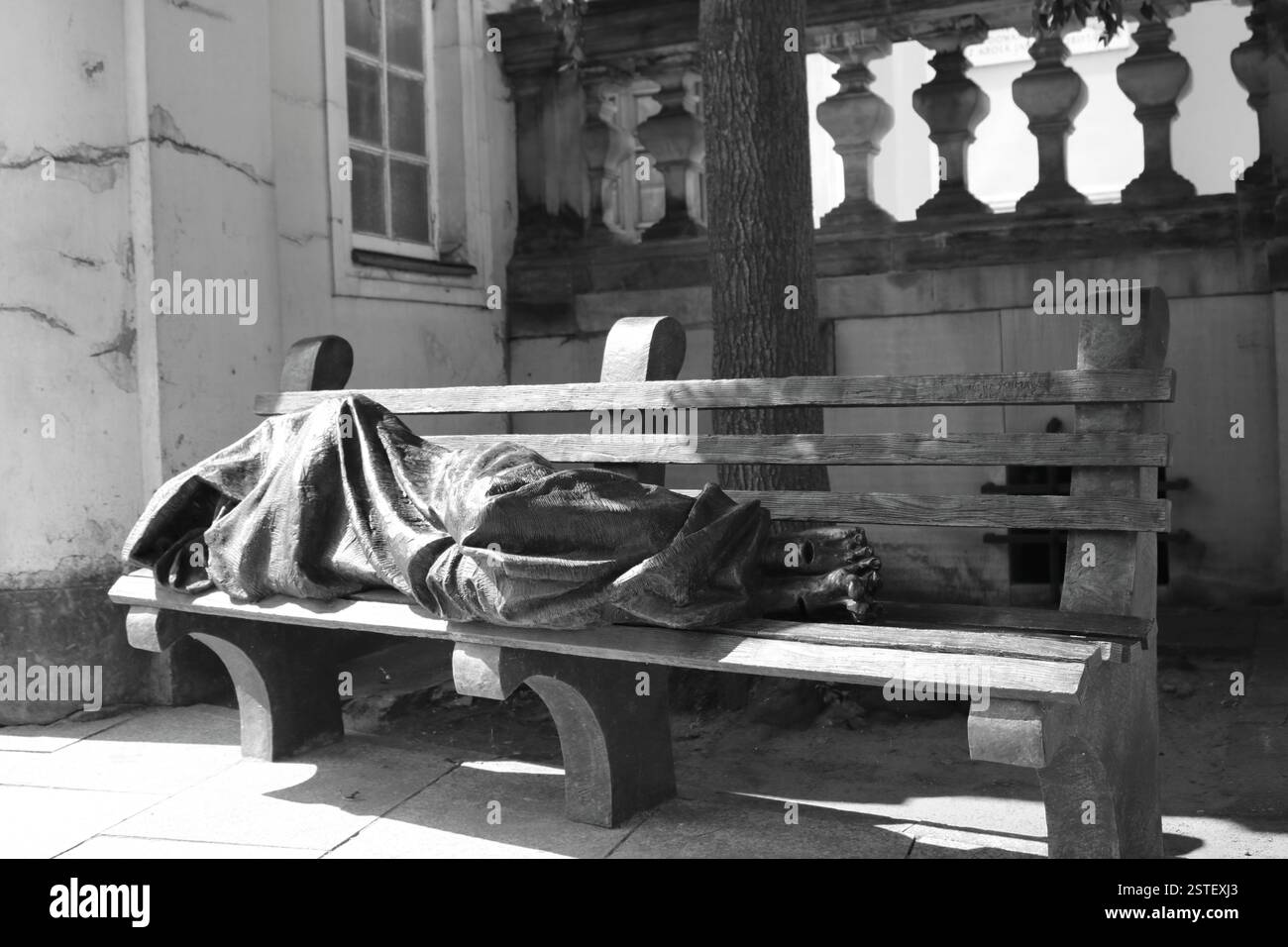 Sculpture Jésus sans-abri- par l'artiste Timothy P. Schmalz Banque D'Images