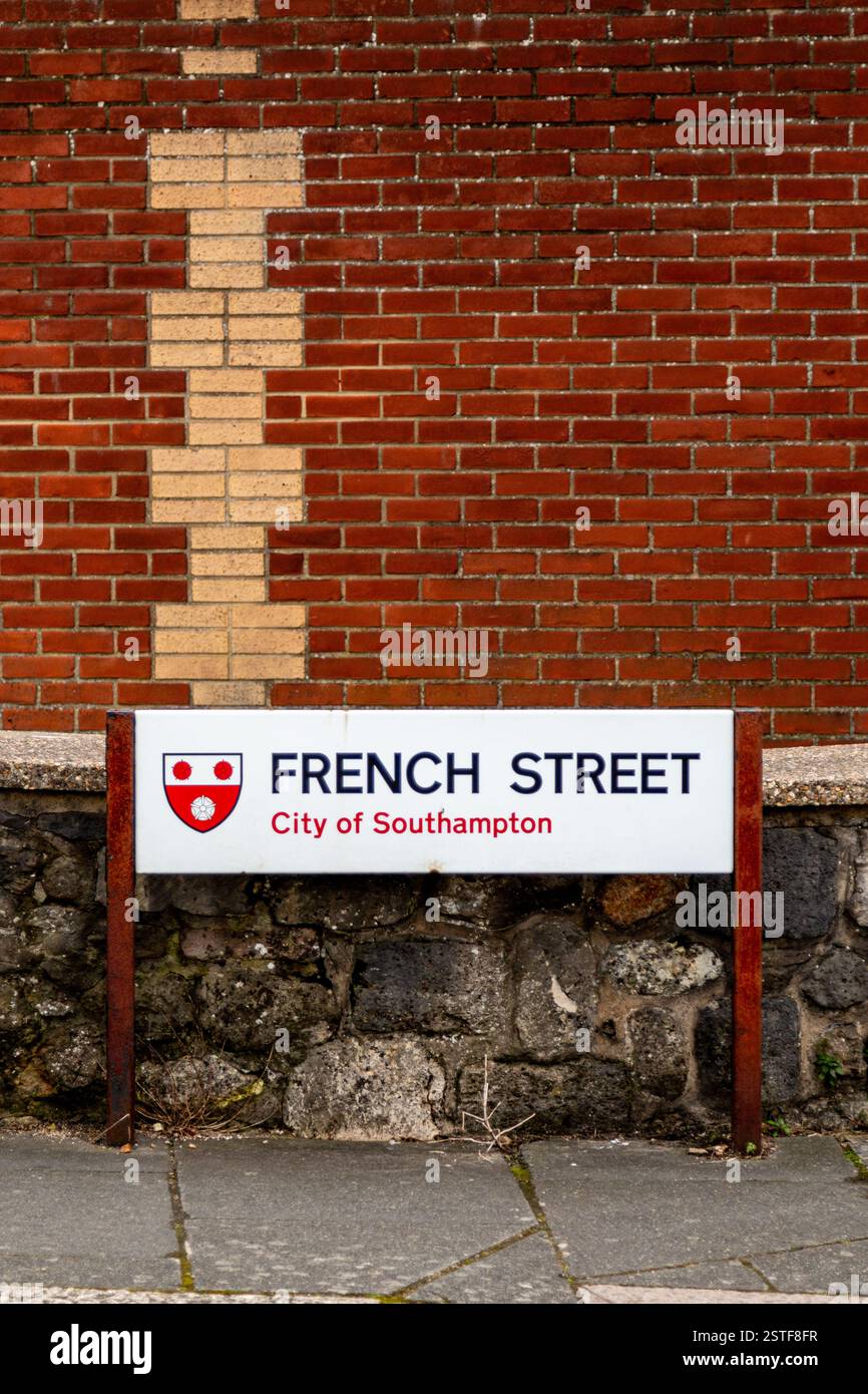 French Street, panneau de rue à Southampton, Angleterre, Royaume-Uni Banque D'Images