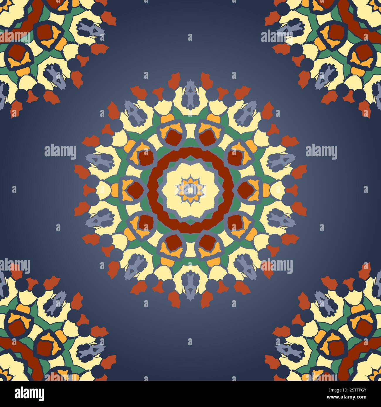 Mandala transparente avec gradient d'impression Banque D'Images