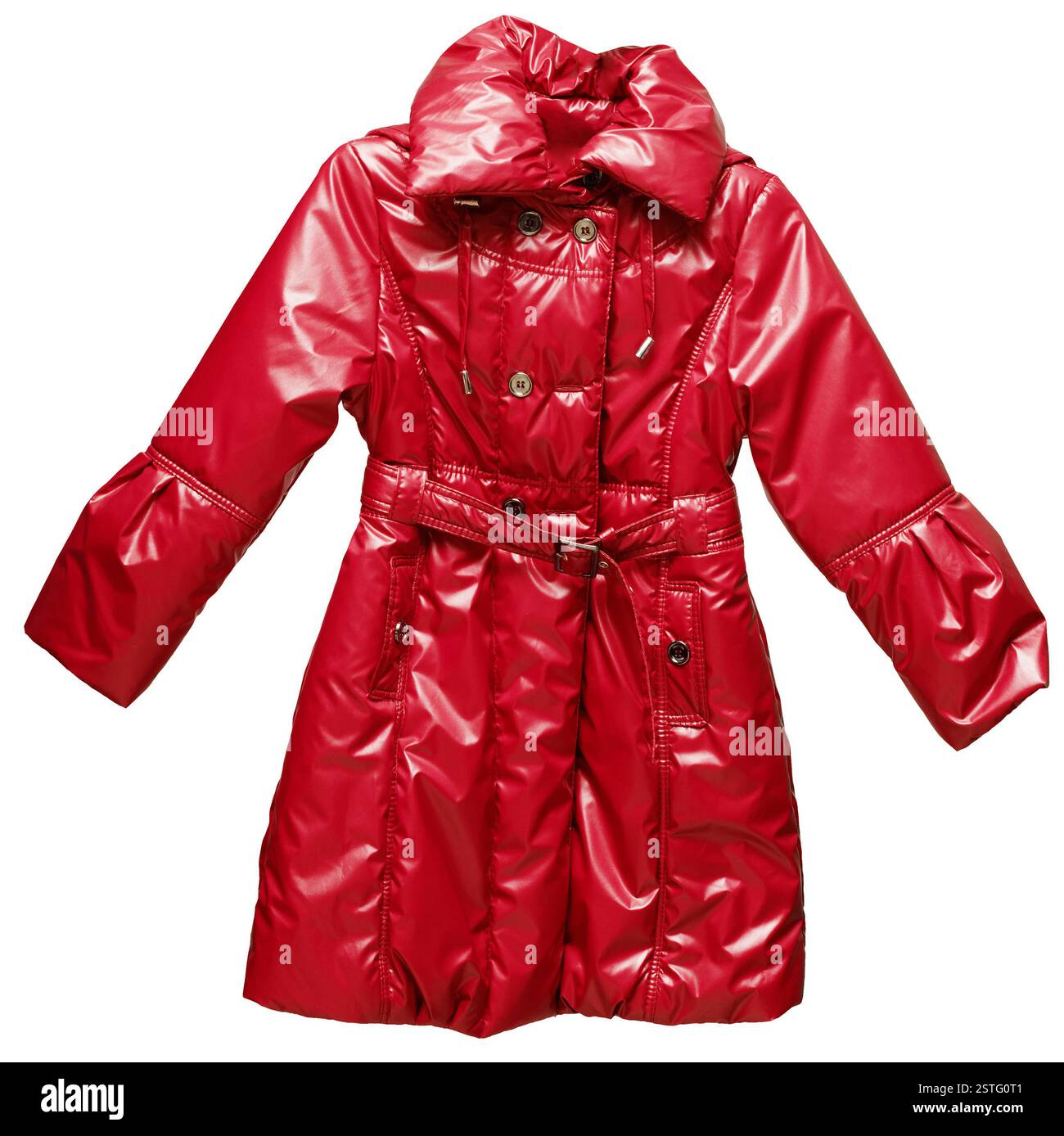 Veste d'extérieur chaude rouge pour enfants Banque D'Images