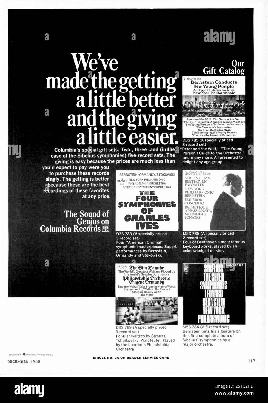 1968 US le son du génie sur Columbia Records coffrets cadeaux de musique classique Banque D'Images