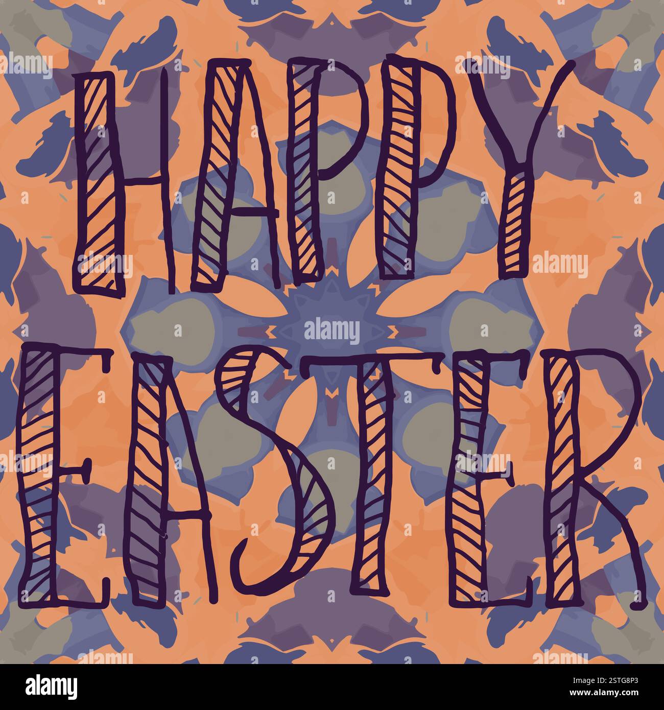 PrintHappy Imprimer lettres de Pâques sur fond de fleurs ornementales Banque D'Images