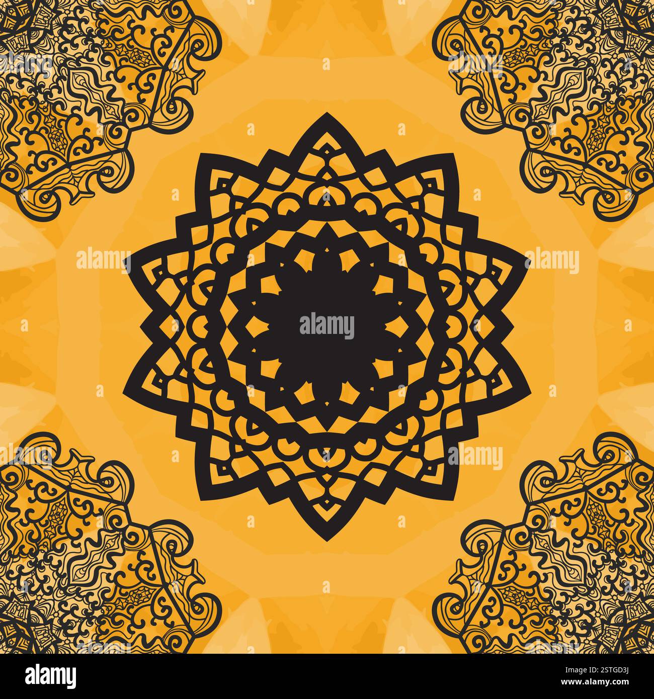 Texture sans couture élégante ressemblant à un mandala. Fleur de yoga yantra dessinée à la main. Motif décoratif rond en dentelle sans couture. Vecteur abstrait tr Banque D'Images