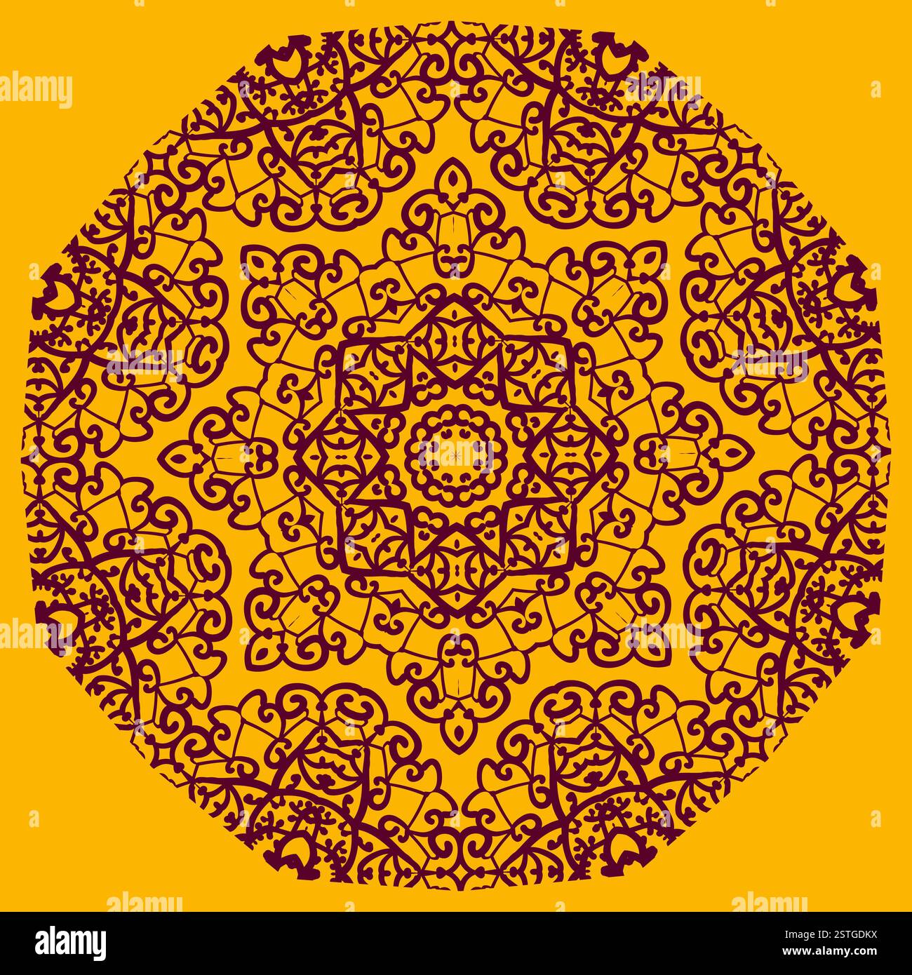 Carte décorative mandala au henné. Elément de cercle géométrique dans le vecteur. Couverture parfaite ou tout autre type de conception, anniversaire et autre Banque D'Images