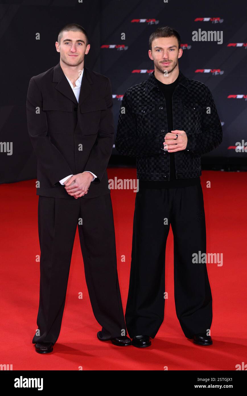 Londres, Royaume-Uni. 18 février 2025. Jack Doohan et Pierre Gasly arrivant à l'événement F1 75 LIVE, O2 Arena. Crédit : Doug Peters/EMPICS/Alamy Live News Banque D'Images