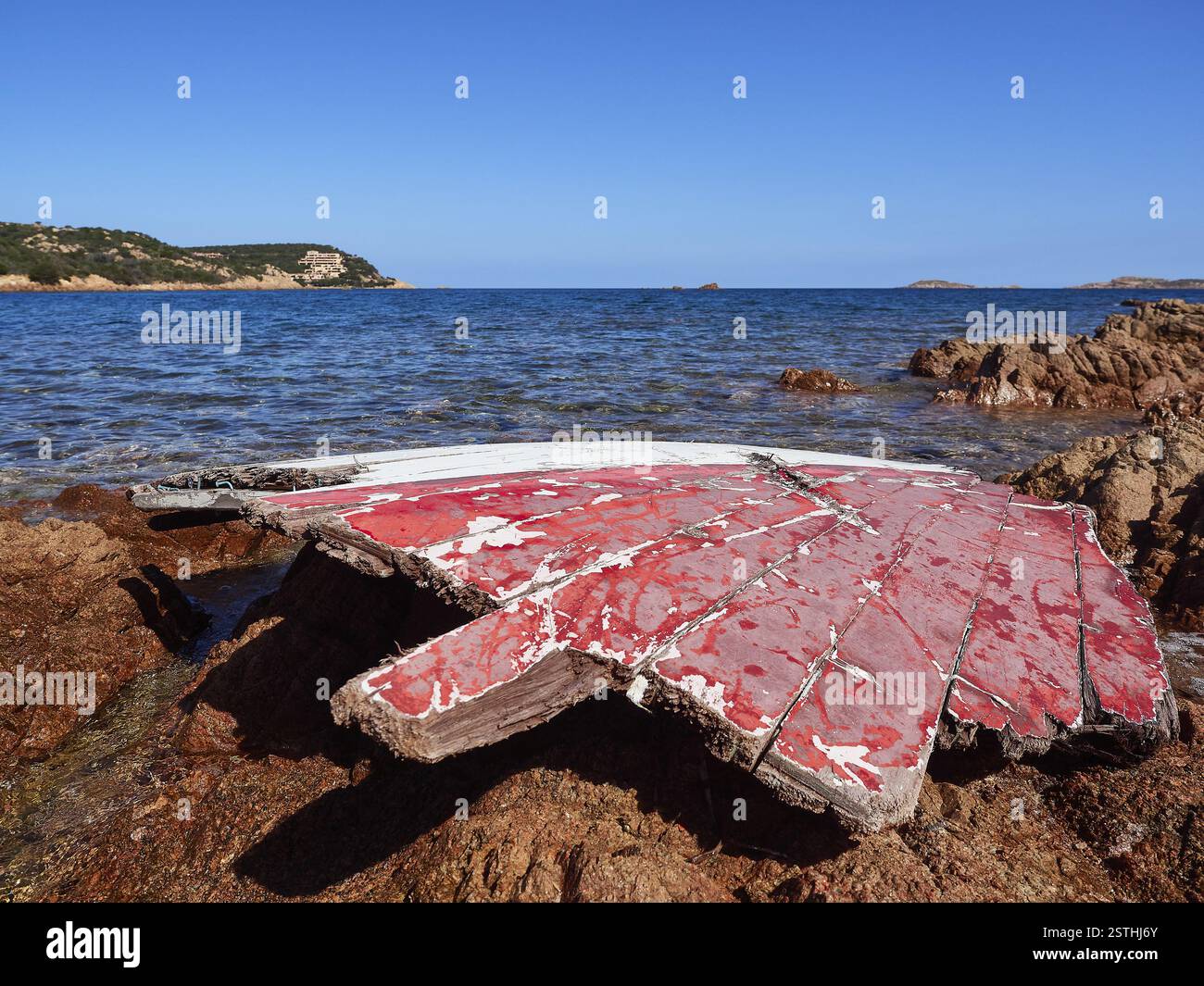 Une image de la mer de Porto Paglia en Sardaigne, Italie, Europe Banque D'Images