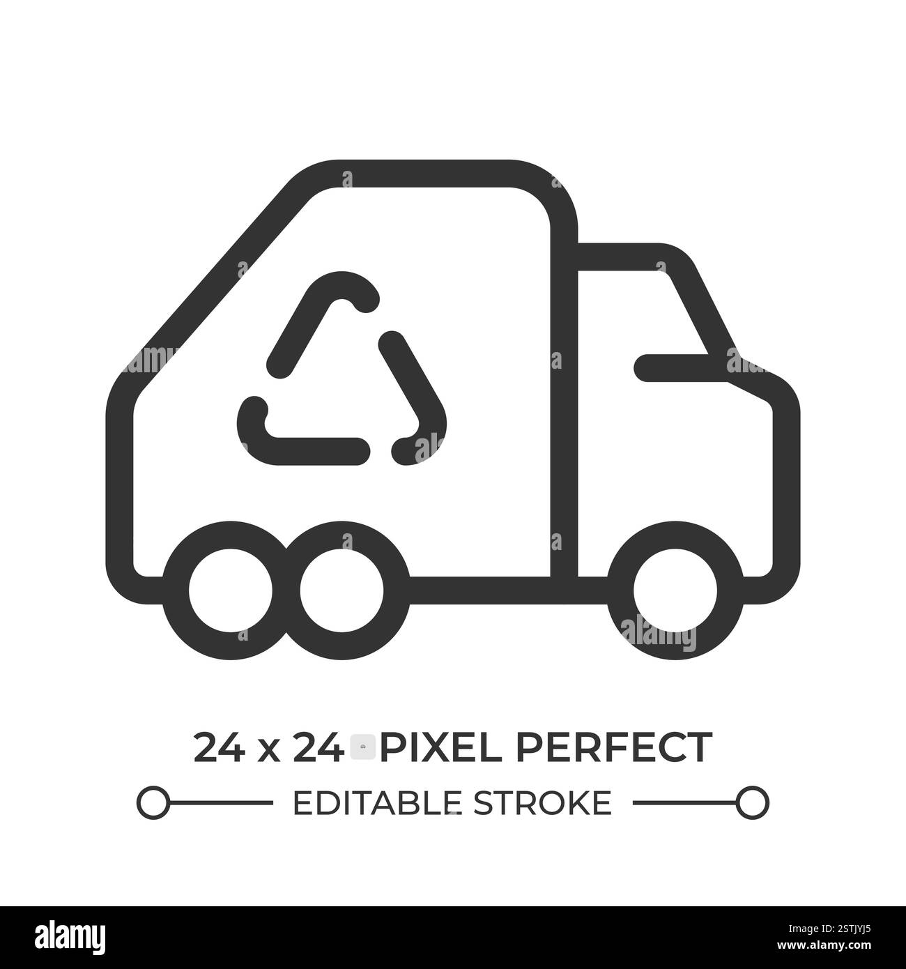 Icône de l'interface utilisateur de la ligne de camion poubelle Illustration de Vecteur
