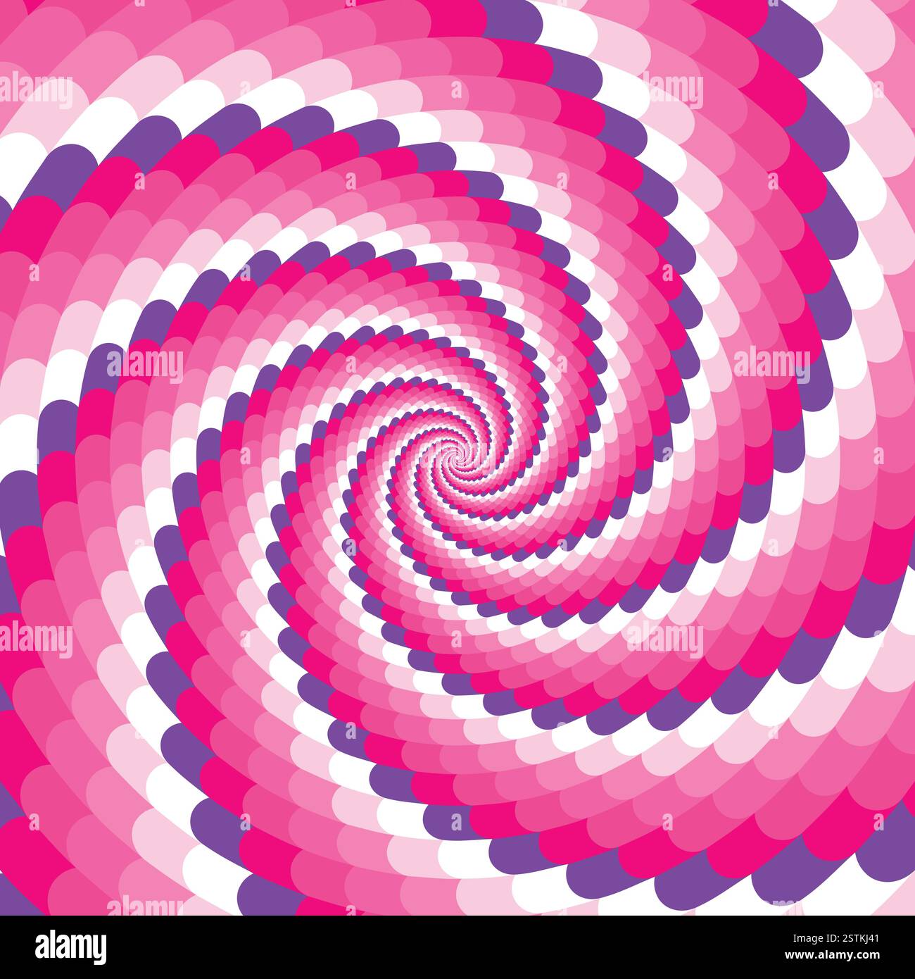 Fond de torsion en spirale, illusion optique du mouvement, illustration vectorielle d'art optionnelle, géométrique abstraite, psychédélique, conception plate, pas d'ombres, aucune effec Illustration de Vecteur