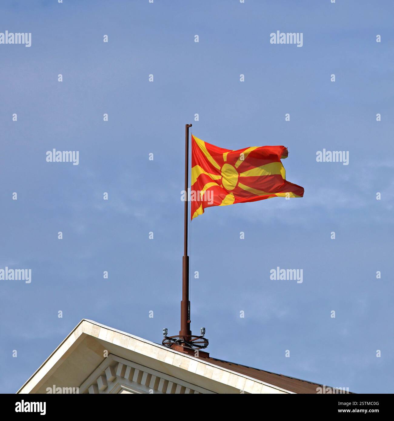 Drapeau de la Macédoine Banque D'Images