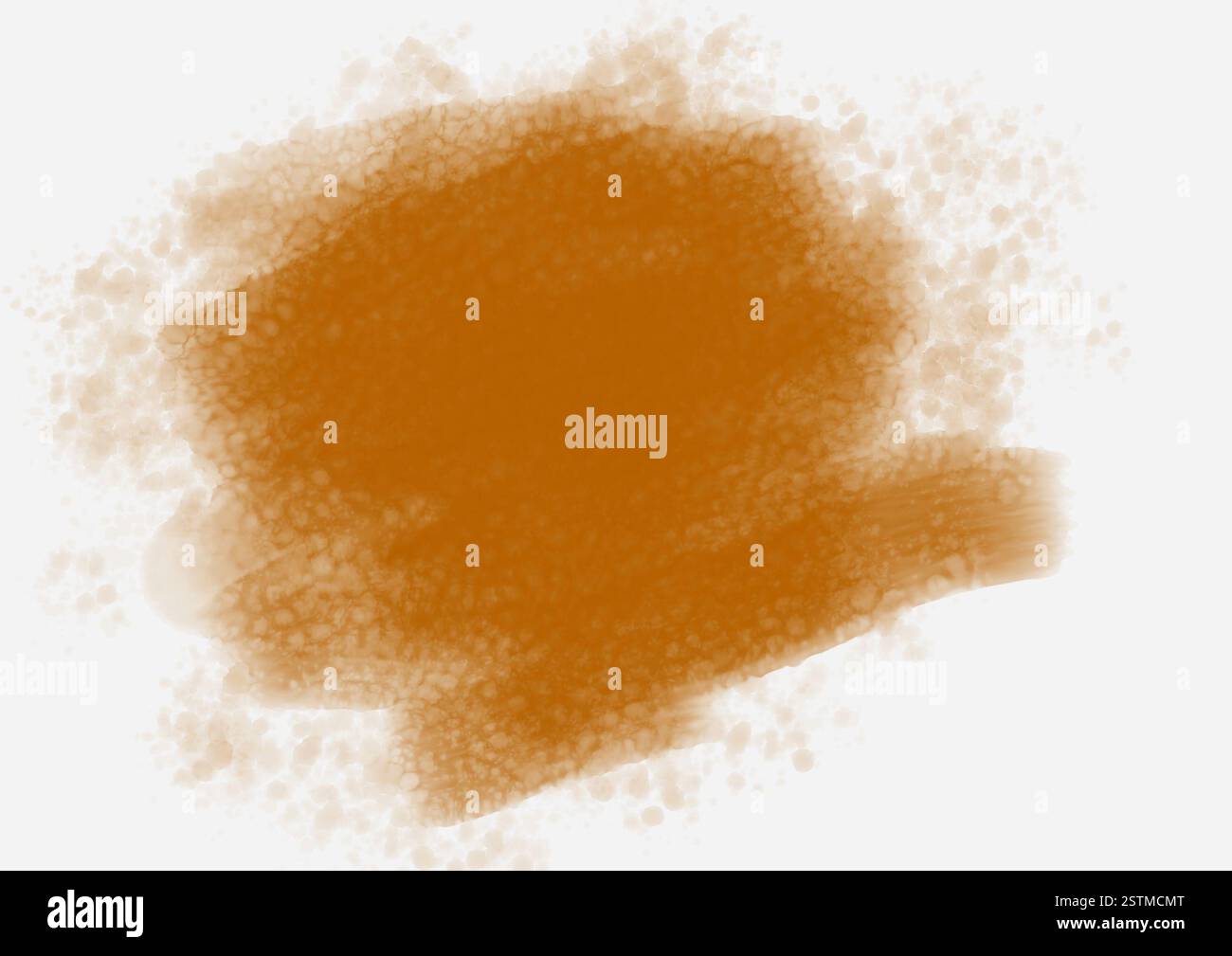 Tache aquarelle brune multicouche avec des taches étalées autour Banque D'Images