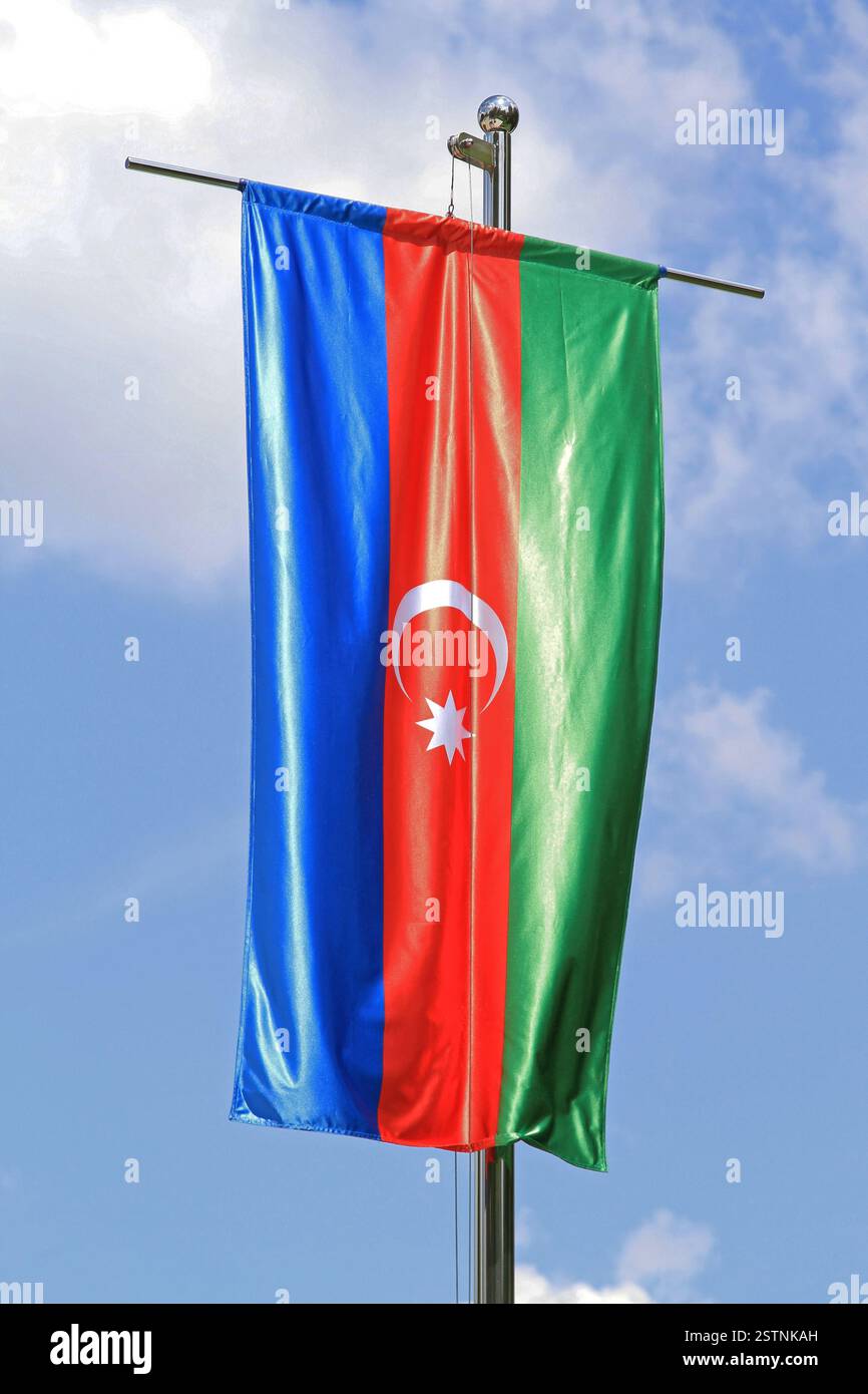Drapeau de l’Azerbaïdjan Banque D'Images