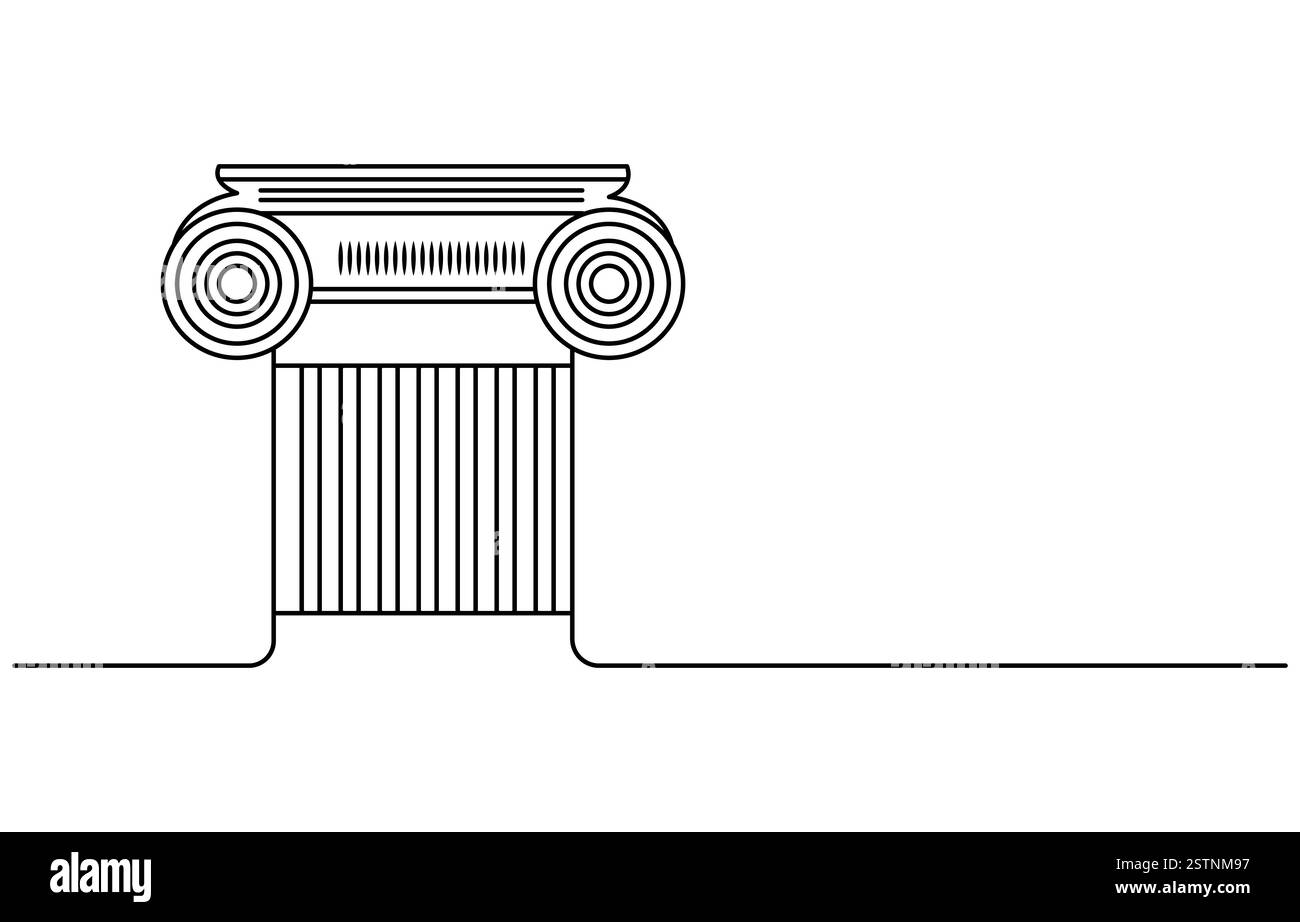 Colonne grecque un dessin de ligne continue Illustration de Vecteur
