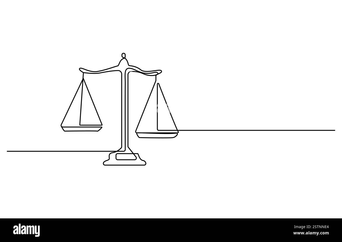 Icône de ligne continue de la balance en laiton Illustration de Vecteur