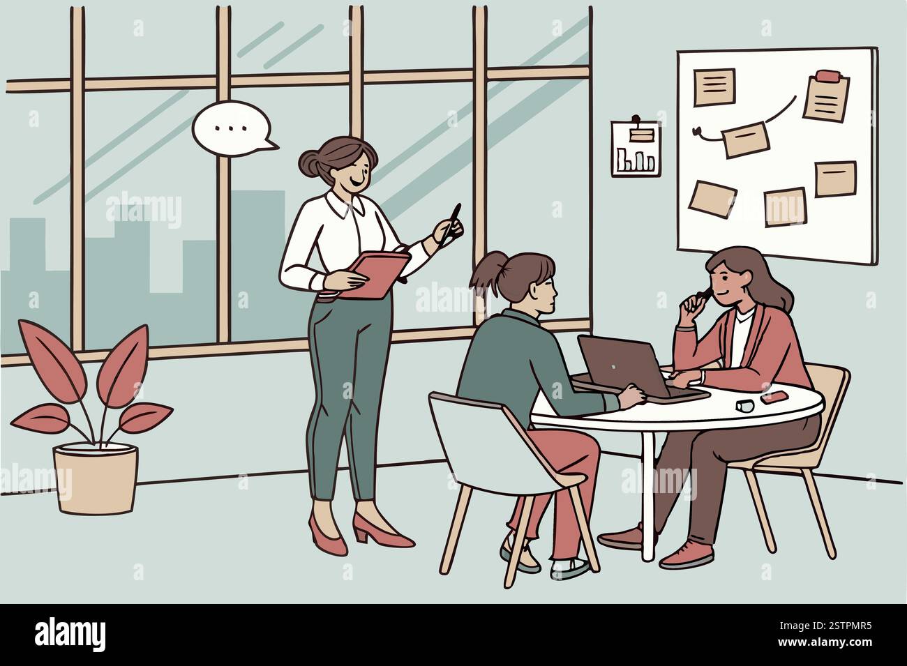 Business Arts illustration personnes travaillant dans le bureau Illustration de Vecteur