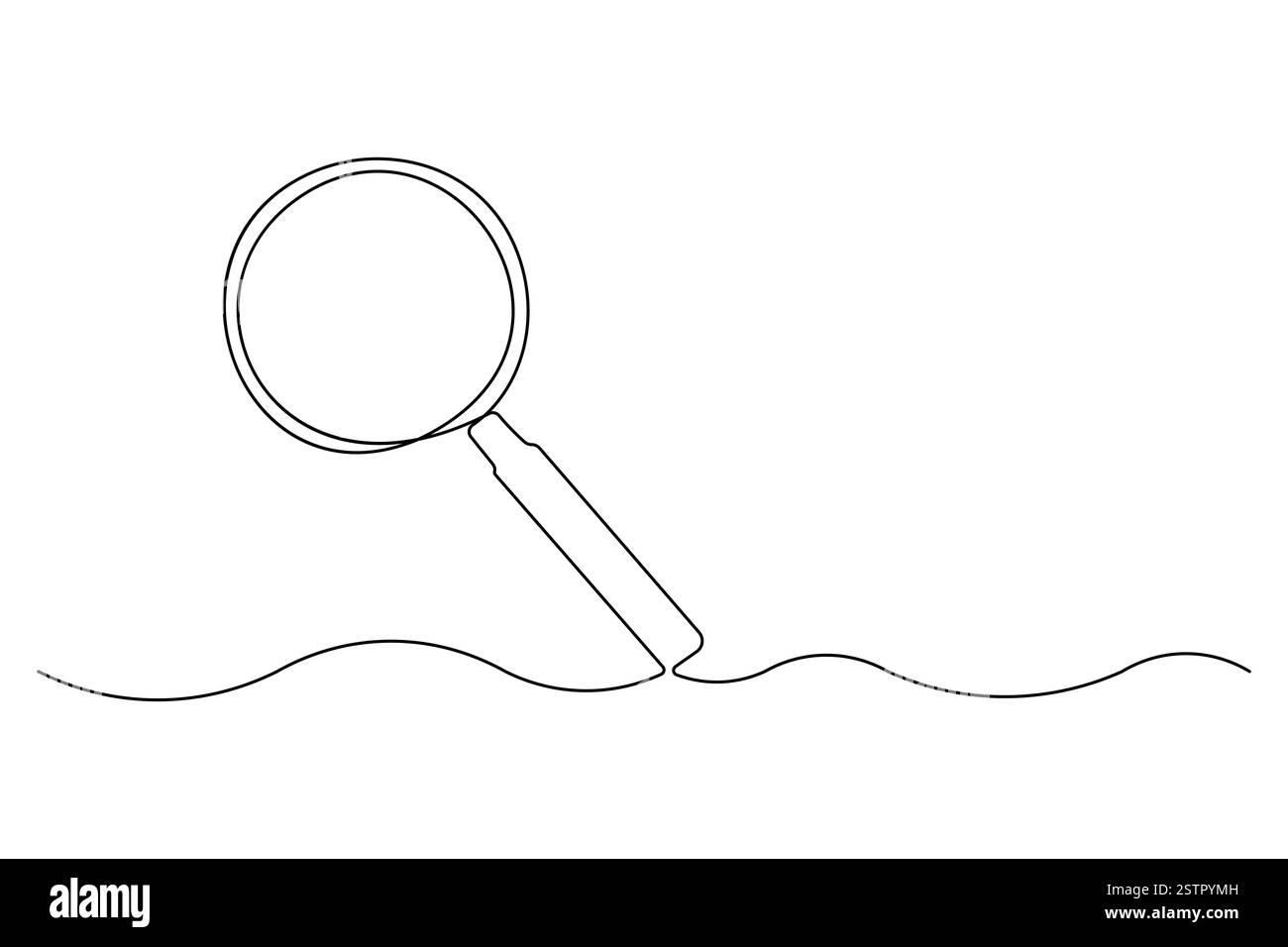 Loupe en dessin continu d'une ligne du symbole de recherche de loupe illustration vectorielle isolée Illustration de Vecteur