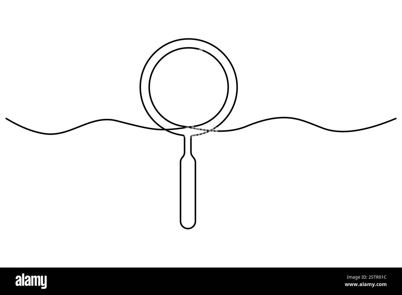 Loupe en dessin continu d'une ligne du symbole de recherche de loupe illustration vectorielle isolée Illustration de Vecteur