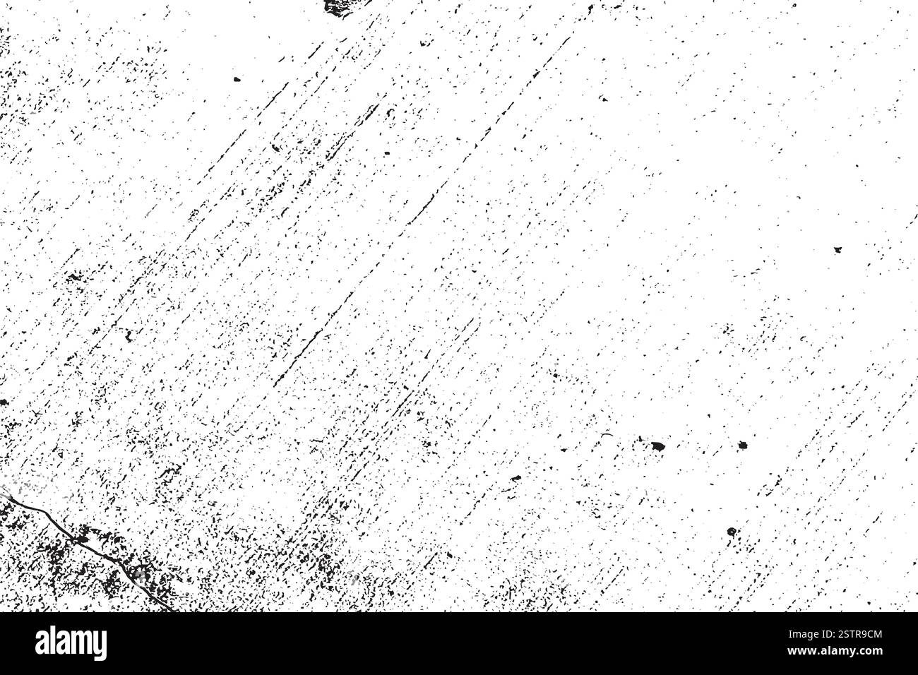 Motif noir et blanc grunge. Texture abstraite de particules monochromes. Fond de fissures, éraflures, éclats, taches, taches d'encre, lignes. Illustration de Vecteur