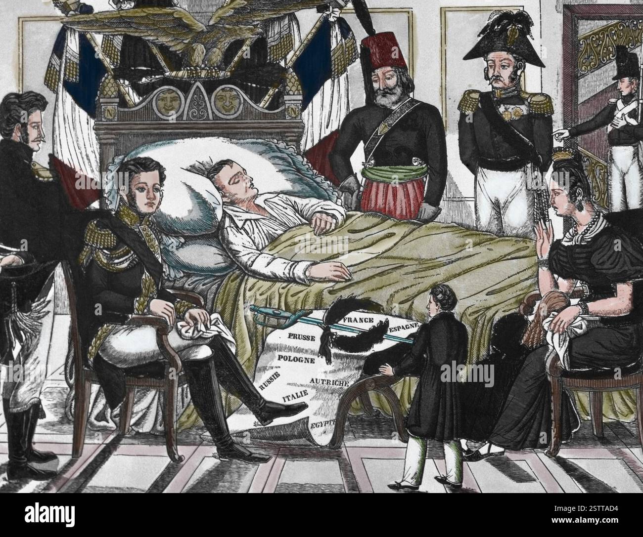 Exil sur Sainte-Héléenne. Mort de Napoléon Bonaparte , le 15 mai 1821. Banque D'Images