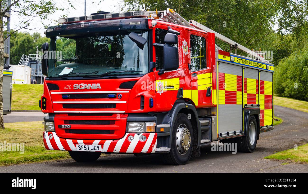 Scottish Fire and Rescue Engine stationné à Dumfries, en Écosse Banque D'Images