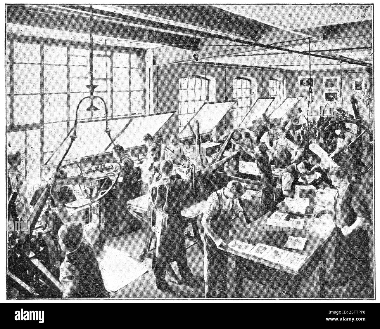 Chalcography de Meisenbach Riffarth & Co. Illustration du XIXe siècle. Fond blanc. Banque D'Images