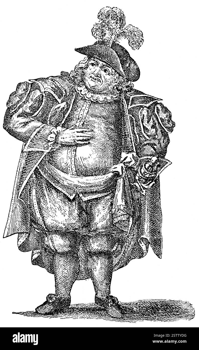 Sir John Falstaff (William Shakespeare) interprété par l'acteur allemand Friedrich Ludwig Schroder. Banque D'Images