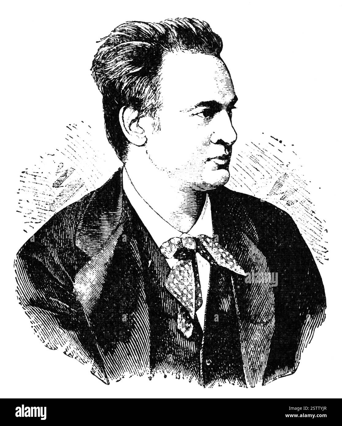 Portrait d'Anton Friedrich Mitterwurzer - un acteur germano-autrichien. Illustration du XIXe siècle Banque D'Images