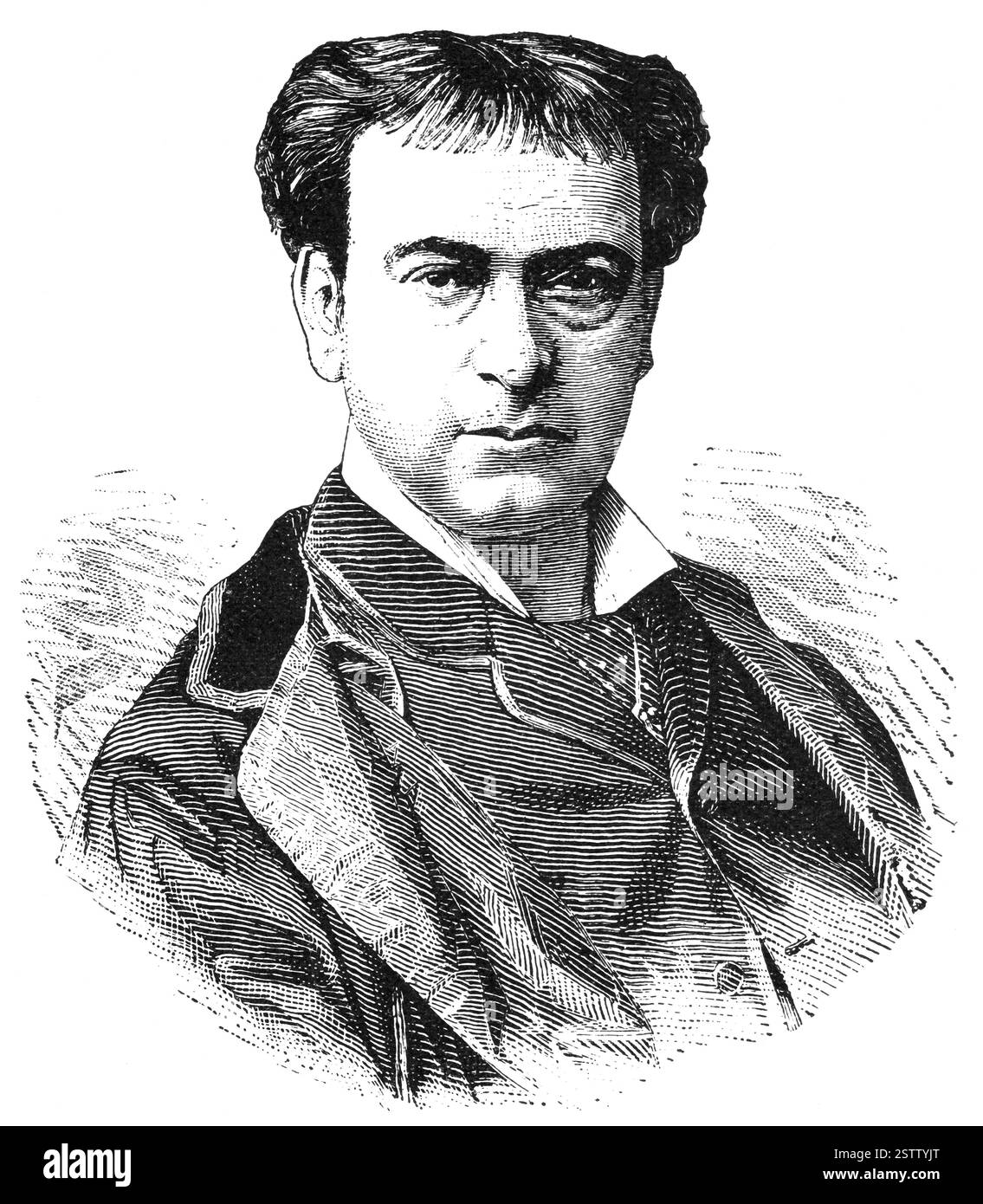 Portrait d'Adolf von Sonnenthal - un acteur autrichien. Illustration du XIXe siècle. Banque D'Images