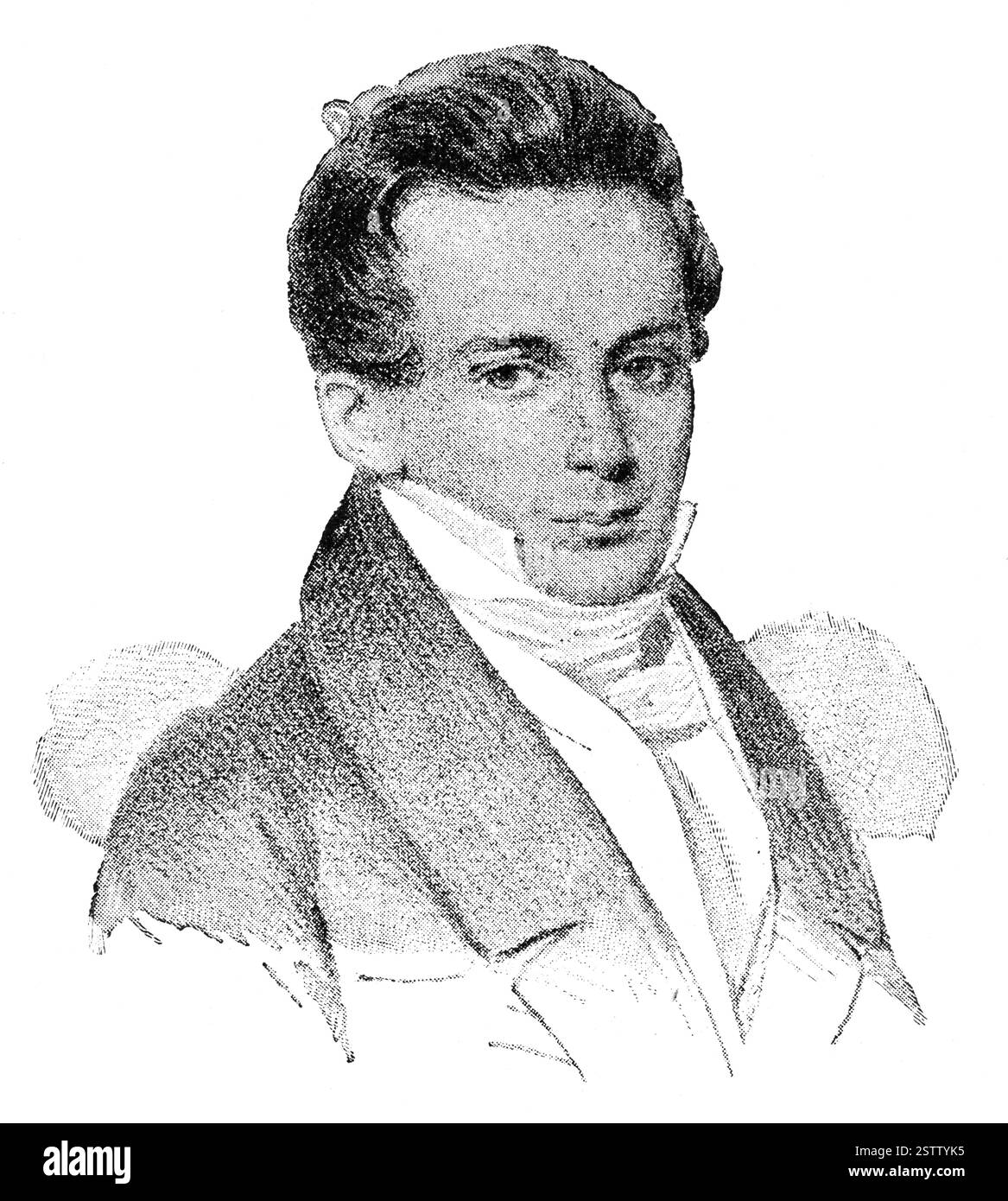 Portrait de Pius Alexander Wolff - un acteur et écrivain allemand. Illustration du XIXe siècle. Banque D'Images