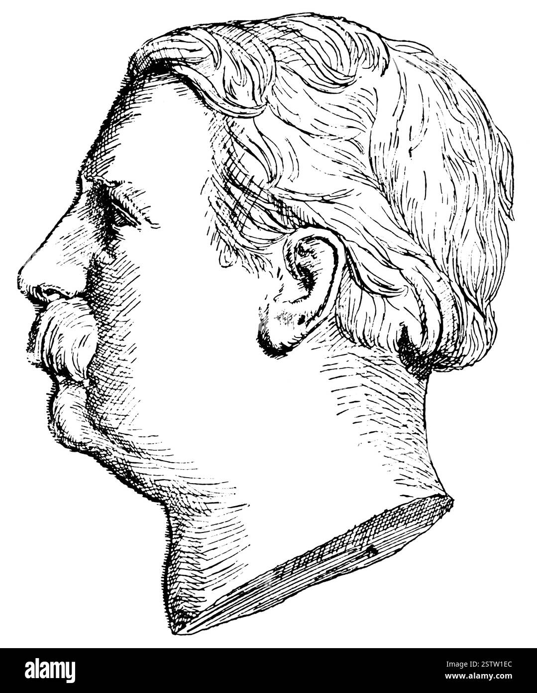 Portrait de Moritz von Schwind - un peintre autrichien. Illustration du XIXe siècle. Banque D'Images