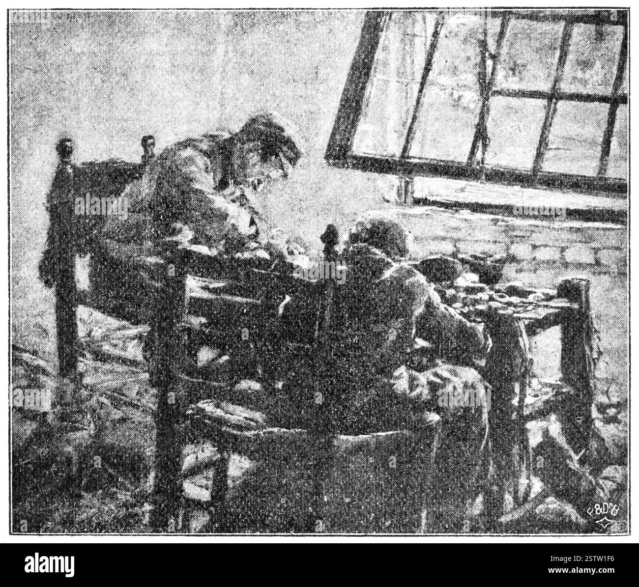 Atelier de CobblerÂ par un peintre allemand de Max Liebermann. Illustration du XIXe siècle. Banque D'Images