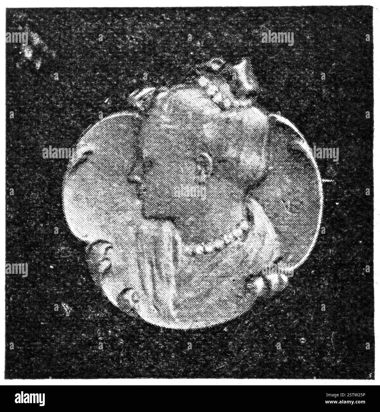 Broche incrustée de diamants. Illustration du 19e siècle. Allemagne. Arrière-plan blanc. Banque D'Images