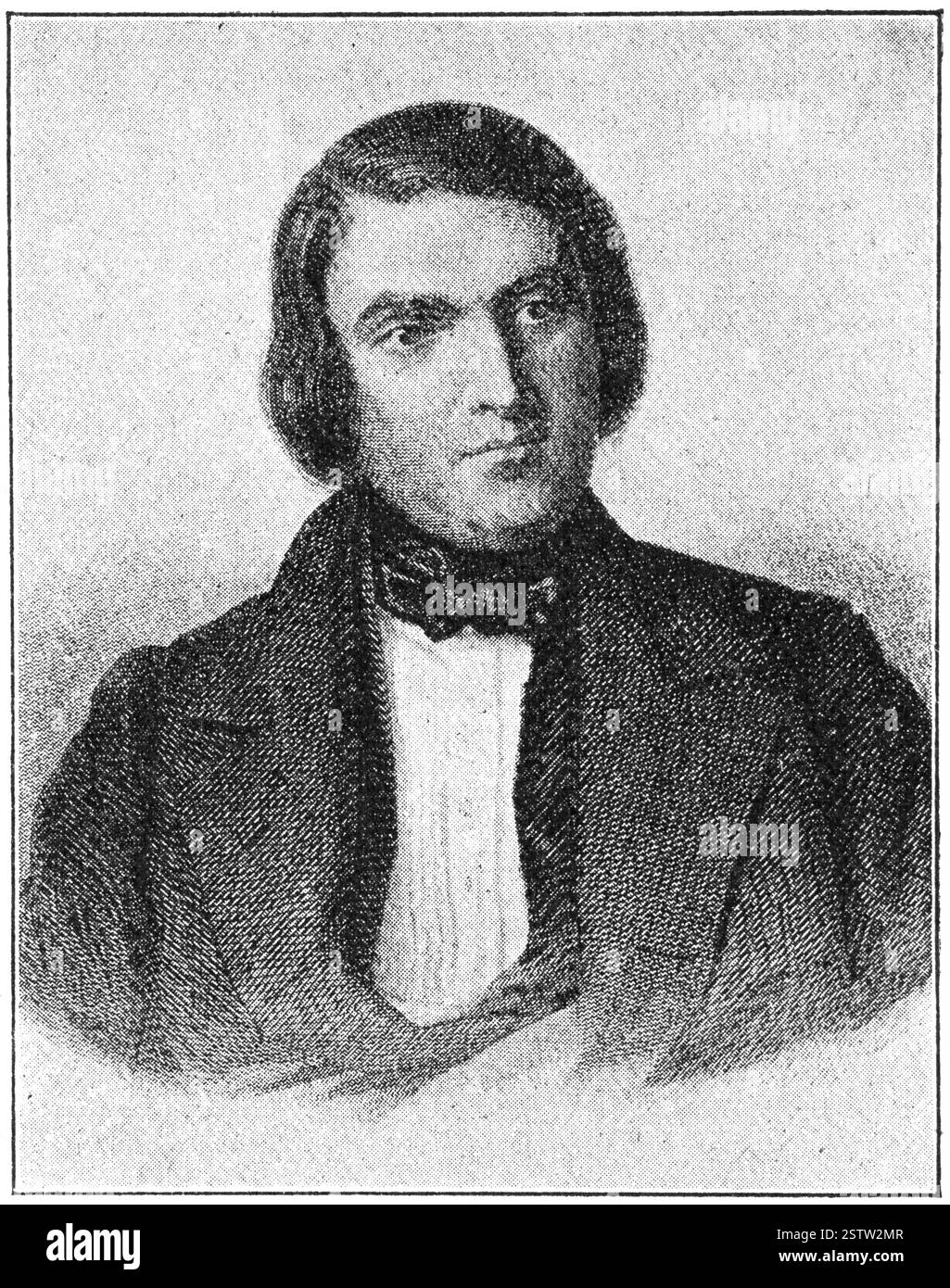 Portrait de Johann Ritter von Oppolzer - un médecin autrichien. Illustration du XIXe siècle. Banque D'Images
