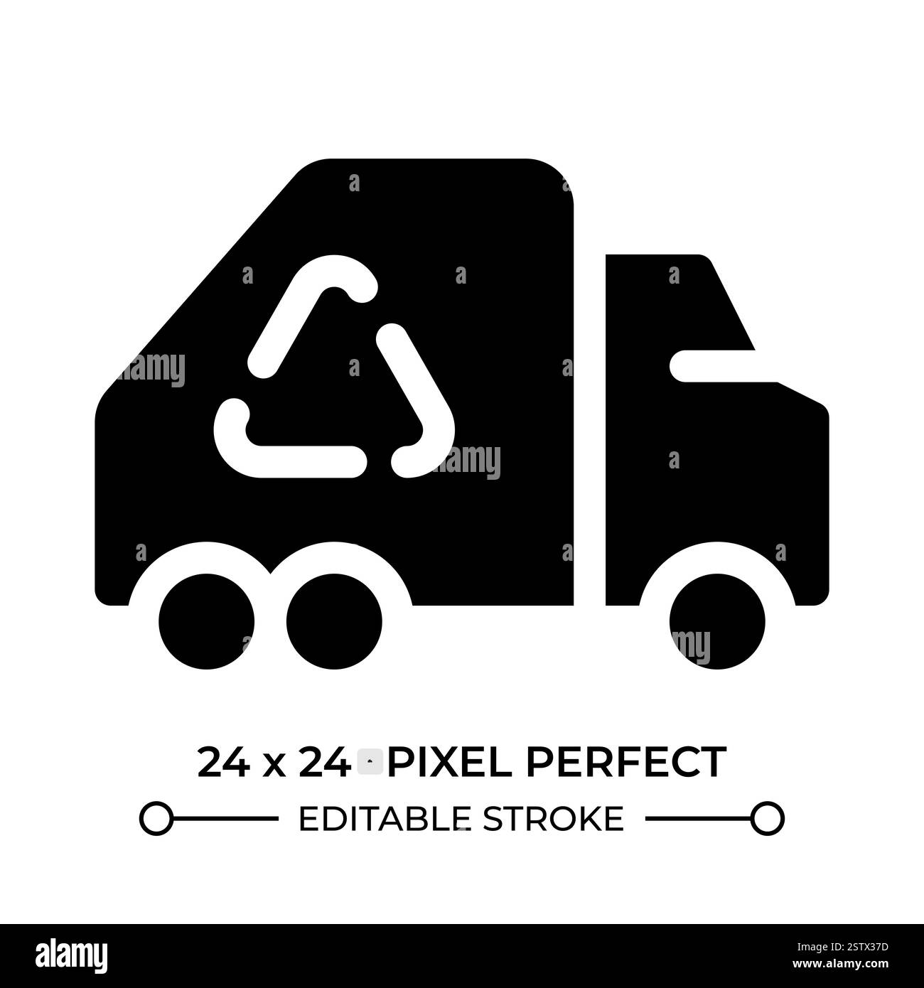 Icône de l'interface utilisateur du glyphe du camion poubelle Illustration de Vecteur