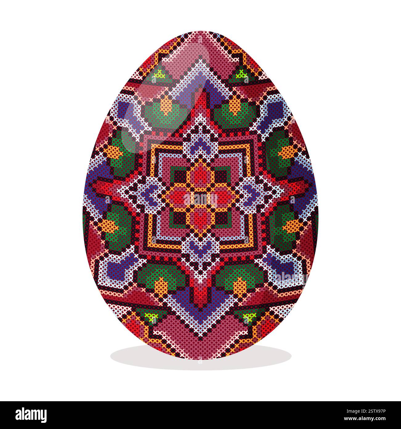 Pysanka œuf de Pâques ukrainien symbole des vacances de printemps Illustration de Vecteur