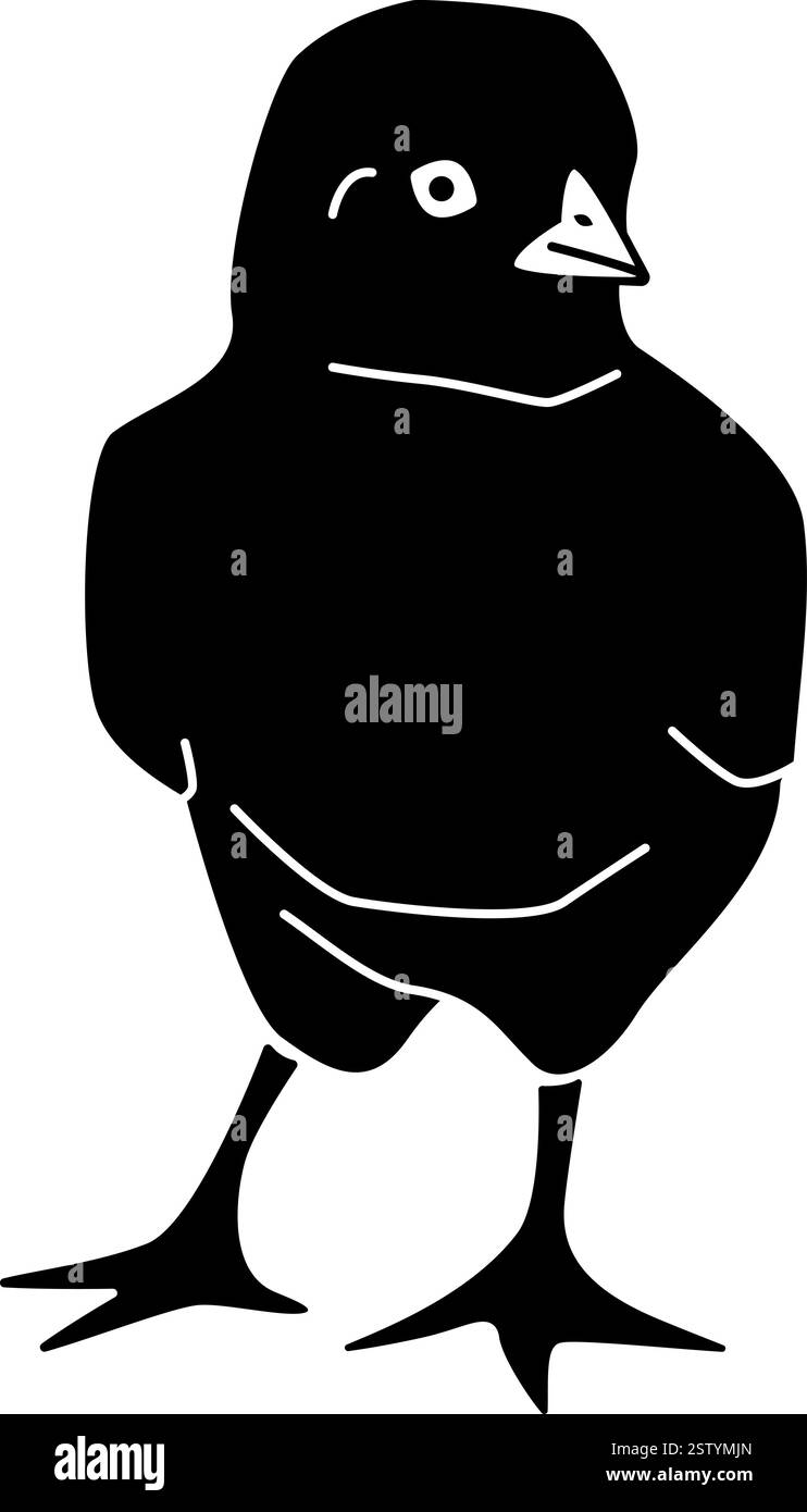 Silhouette de petit poussin debout. Illustration vectorielle avec fond transparent. Illustration de Vecteur Silhouette de petit poussin debout. Illustration vectorielle avec fond transparent. Illustration de Vecteur