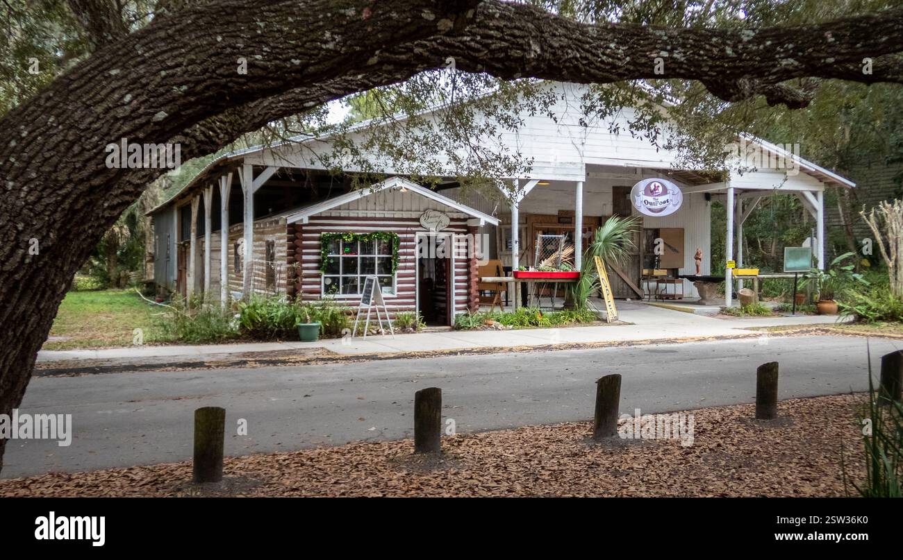 Zone historique de la ville de Micanopy dans le comté d'Alachua. C'est la plus ancienne communauté continuellement habitée dans l'intérieur de la Floride États-Unis Banque D'Images