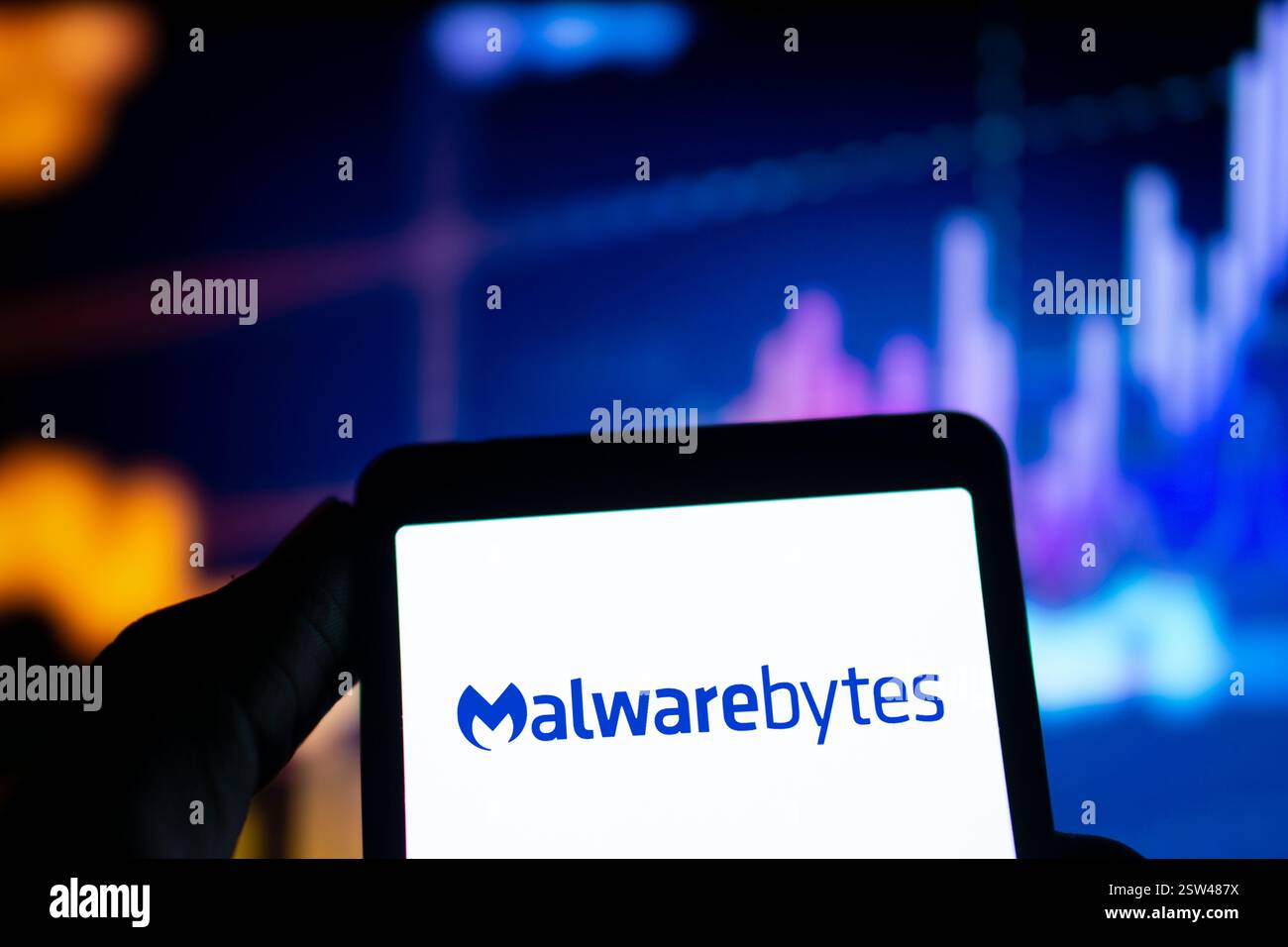 Dhaka, Bangladesh- le logo Malwarebytes est affiché sur le smartphone. Banque D'Images